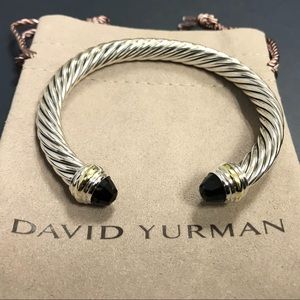 DY Silver & 14k Yellow Gold 7mm Bracelet B. Onyx
